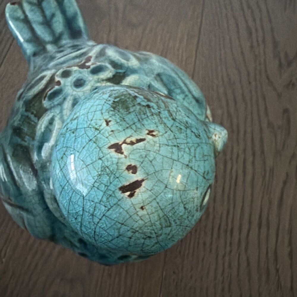VTG Porcelain Bird Open Wings Floral Pattern, Natural Patina Home Decor  - Picture 5 of 8